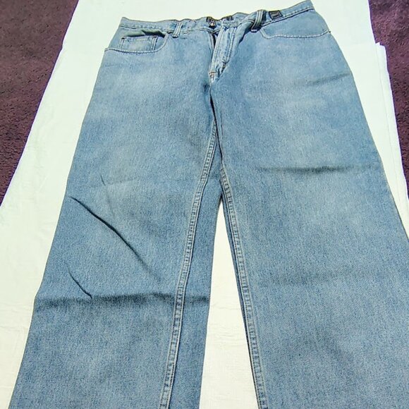 Beautiful VERSACE 34" x 27" x 9 1/2" light wash denim jeans made in Italy - Picture 1 of 8